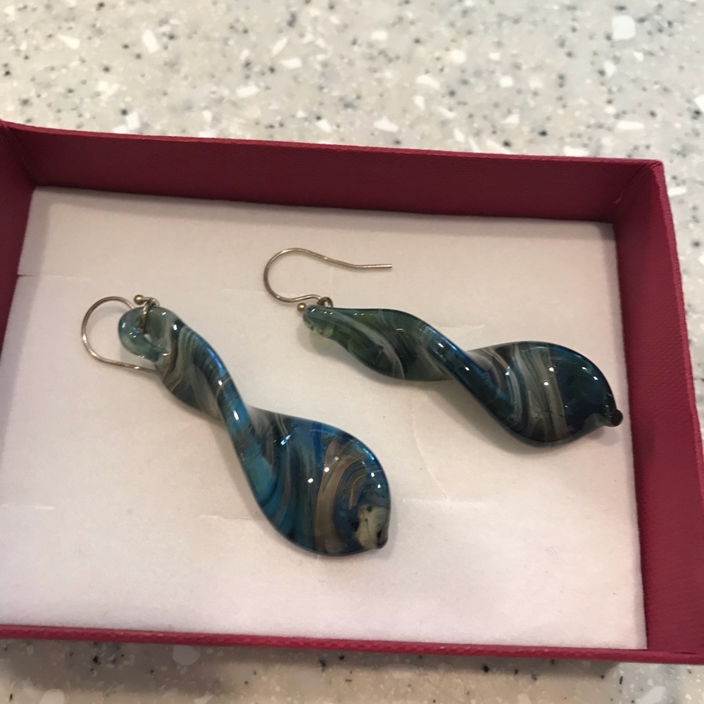 Hand Blown Glass Earrings. Love but no room!!!